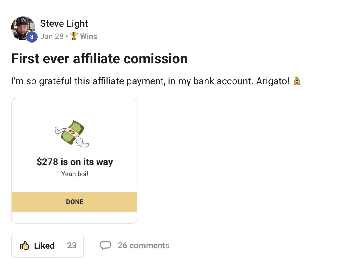 AIPB member win #216 — real screenshot