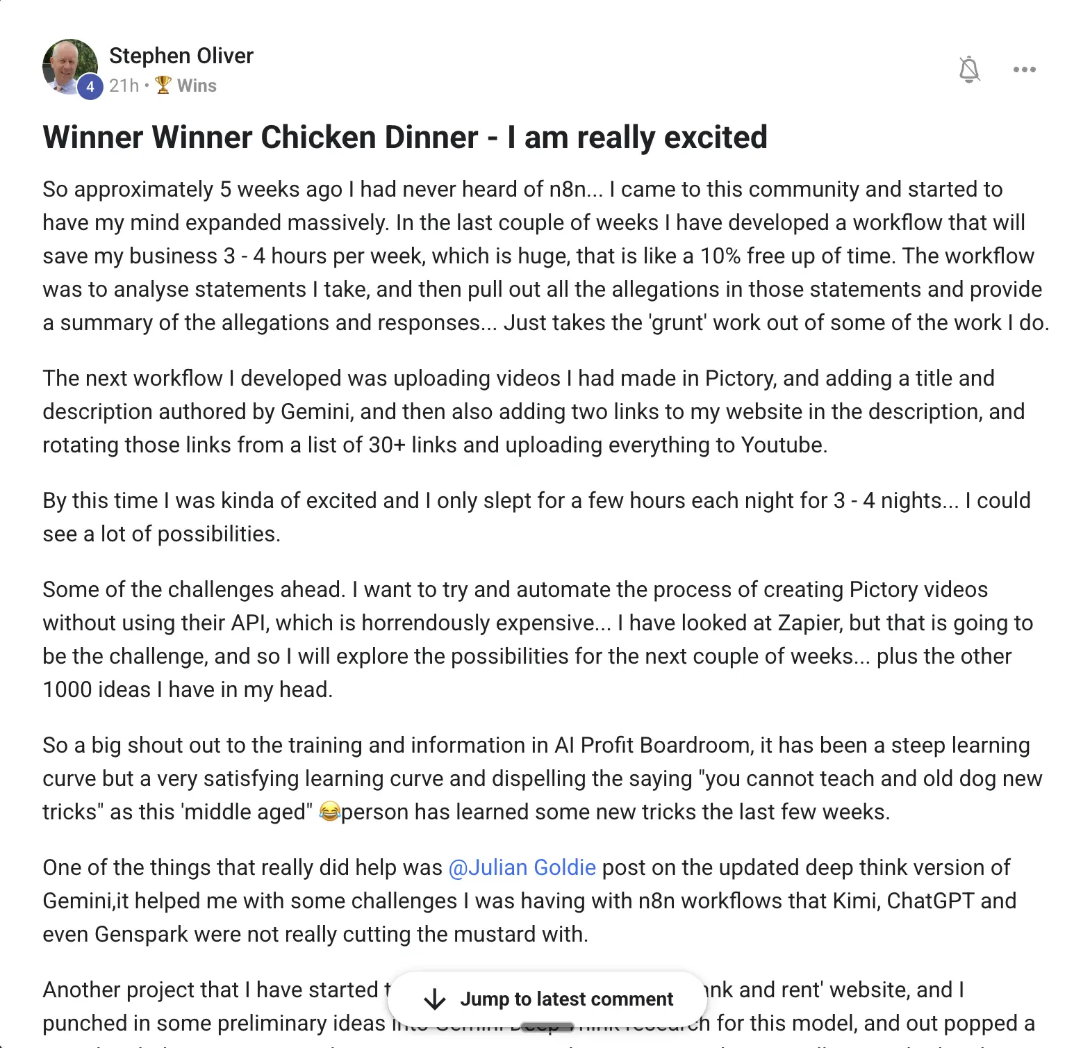 AIPB member win #42 — real screenshot