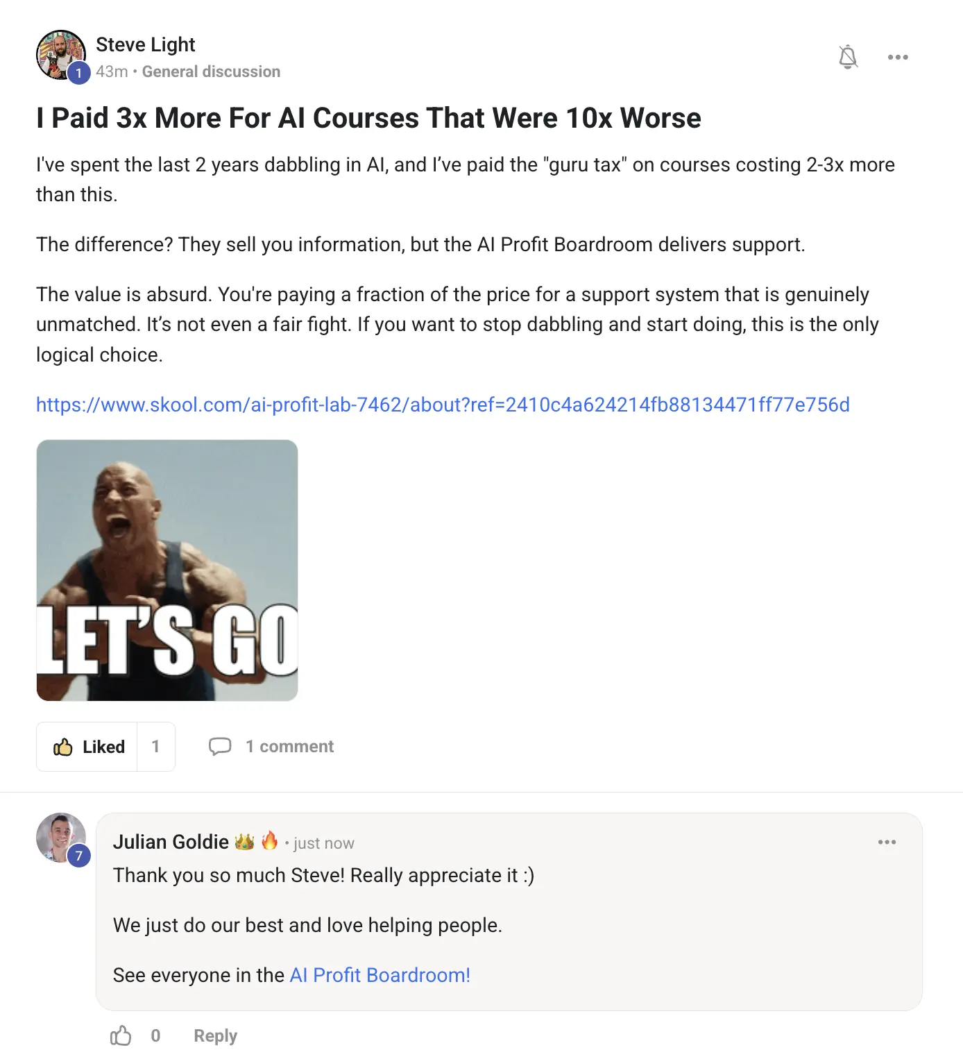AIPB member win #49 — real screenshot