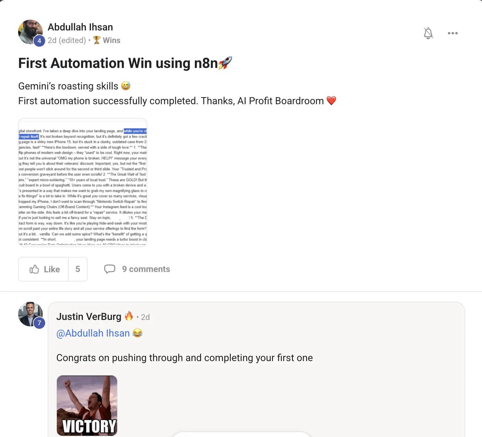 AIPB member win #55 — real screenshot