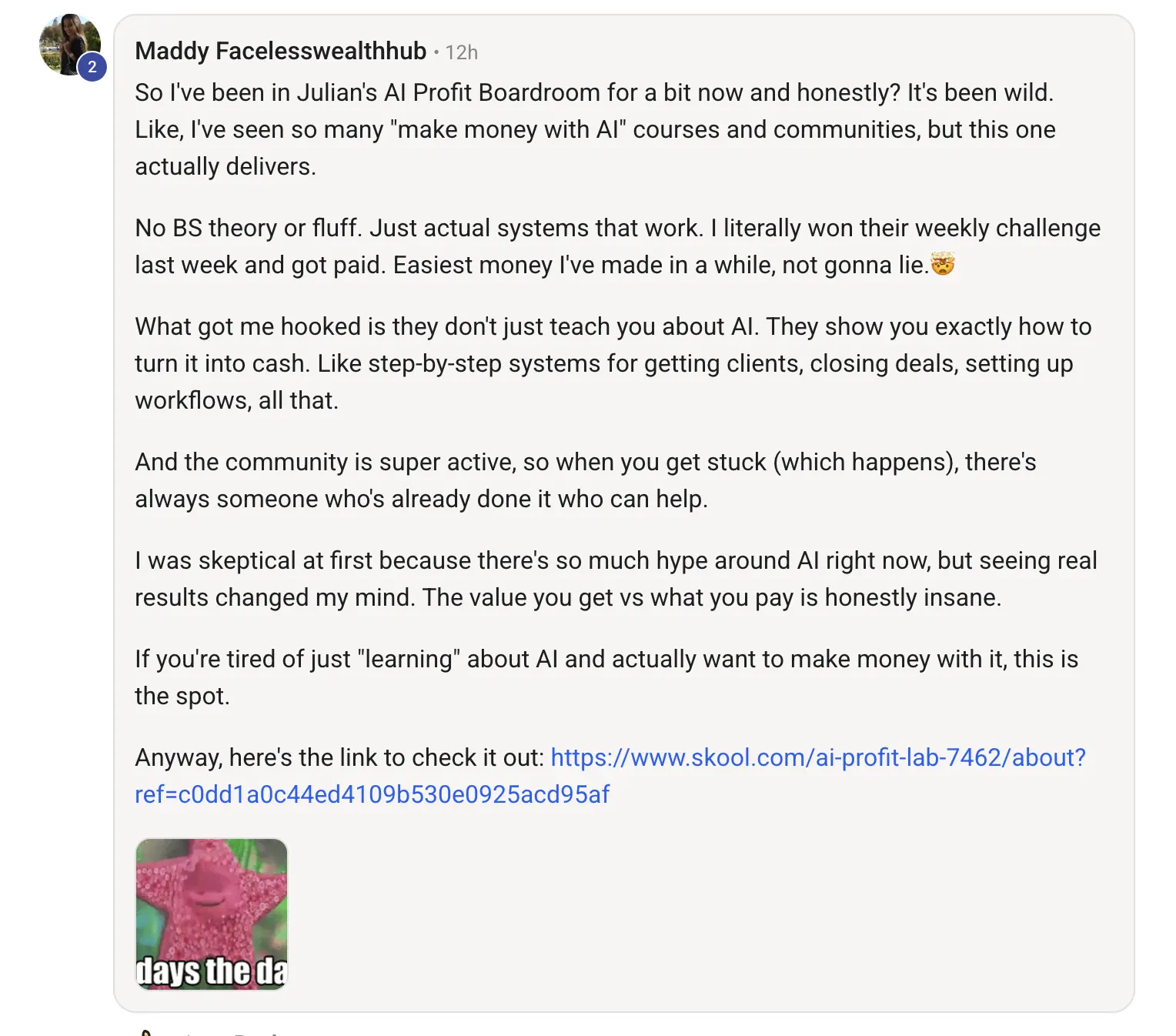 AIPB member win #57 — real screenshot