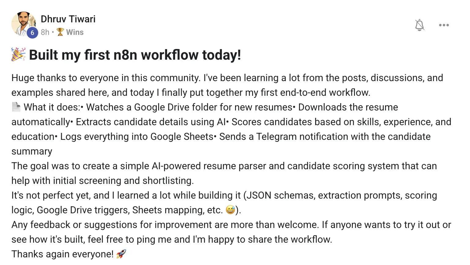 AIPB member win #98 — real screenshot